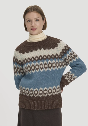 Stick Pullover Relaxed aus Alpaka und Bio-Baumwolle - 0