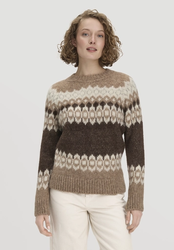 Stick Pullover Relaxed aus Alpaka und Bio-Baumwolle - 0