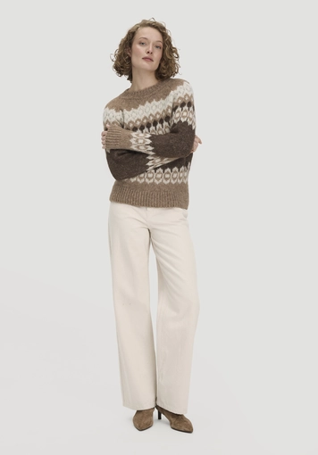 Stick Pullover Relaxed aus Alpaka und Bio-Baumwolle - 1