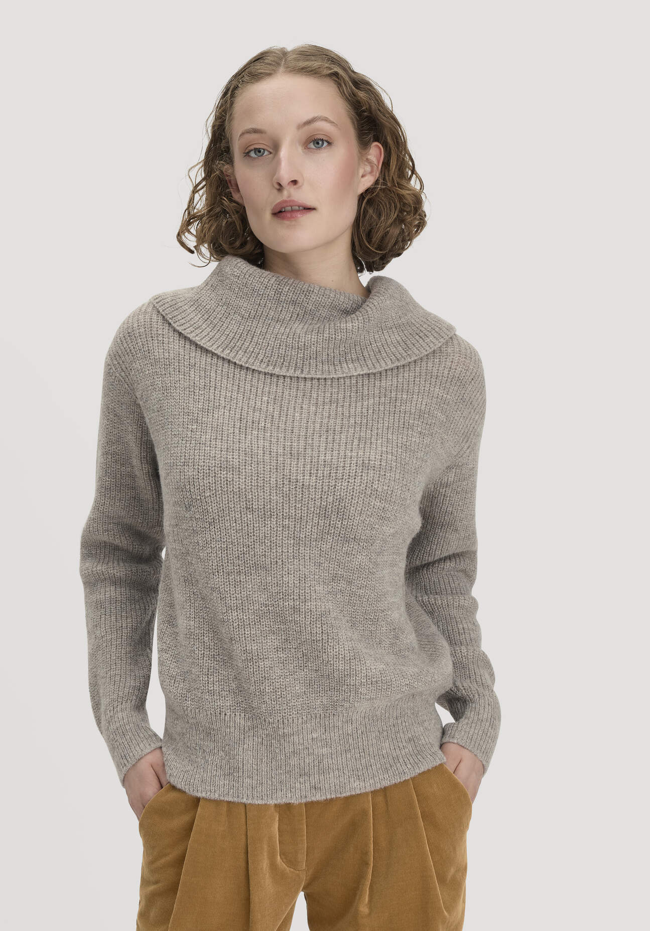 hessnatur Damen Pullover Relaxed aus Alpaka - grau GrösseXS
