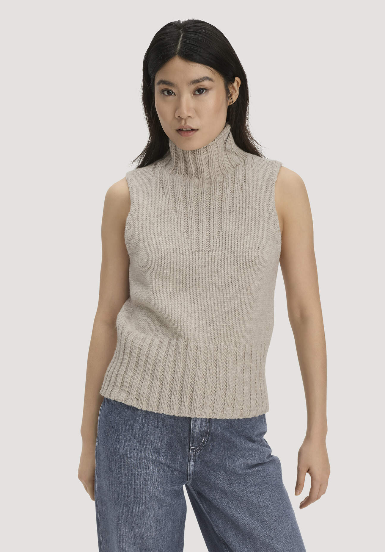 hessnatur Damen Strick Pullover aus Wolle und Bio-Baumwolle - beige - Größe XXL