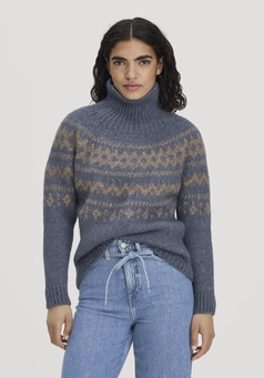 Rollkragenpullover Relaxed aus Alpaka und Bio-Baumwolle