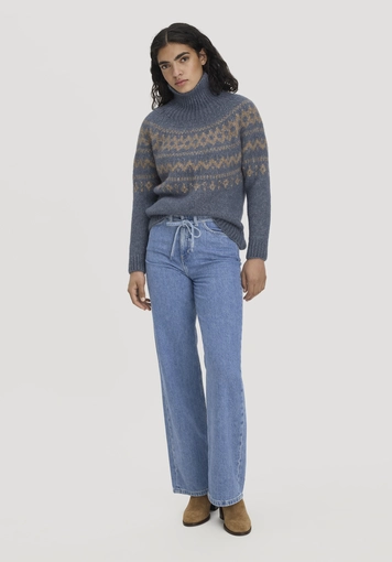 Rollkragenpullover Relaxed aus Alpaka und Bio-Baumwolle - 1