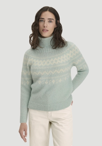 Rollkragenpullover Relaxed aus Alpaka und Bio-Baumwolle - 0