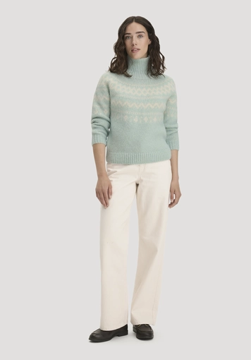 Rollkragenpullover Relaxed aus Alpaka und Bio-Baumwolle - 1