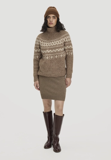 Rollkragenpullover Relaxed aus Alpaka und Bio-Baumwolle - 1