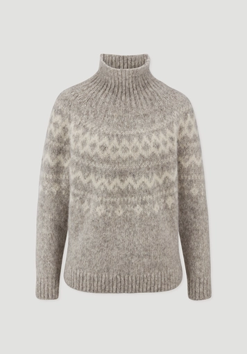 Rollkragenpullover Relaxed aus Alpaka und Bio-Baumwolle - 4