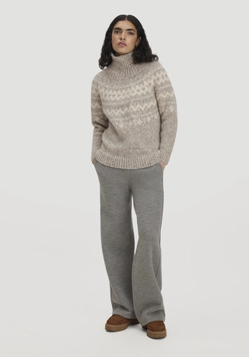 Rollkragenpullover Relaxed aus Alpaka und Bio-Baumwolle - 1