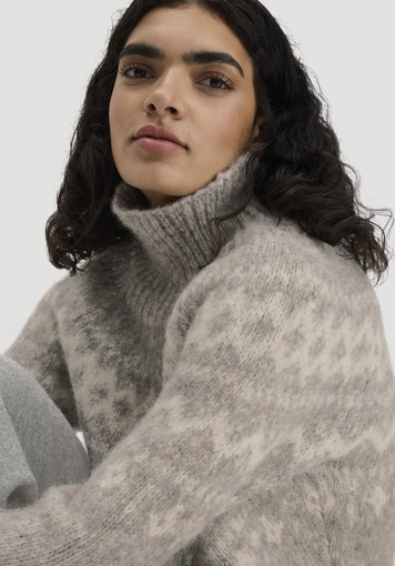 Rollkragenpullover Relaxed aus Alpaka und Bio-Baumwolle - 3