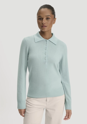 Polo-Pullover Regular aus Bio-Schurwolle mit Cahsmere - 0