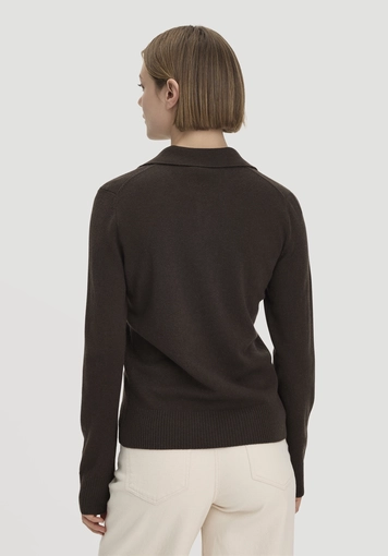 Regular-size polo sweater made from organic virgin wool with cashmere - 2