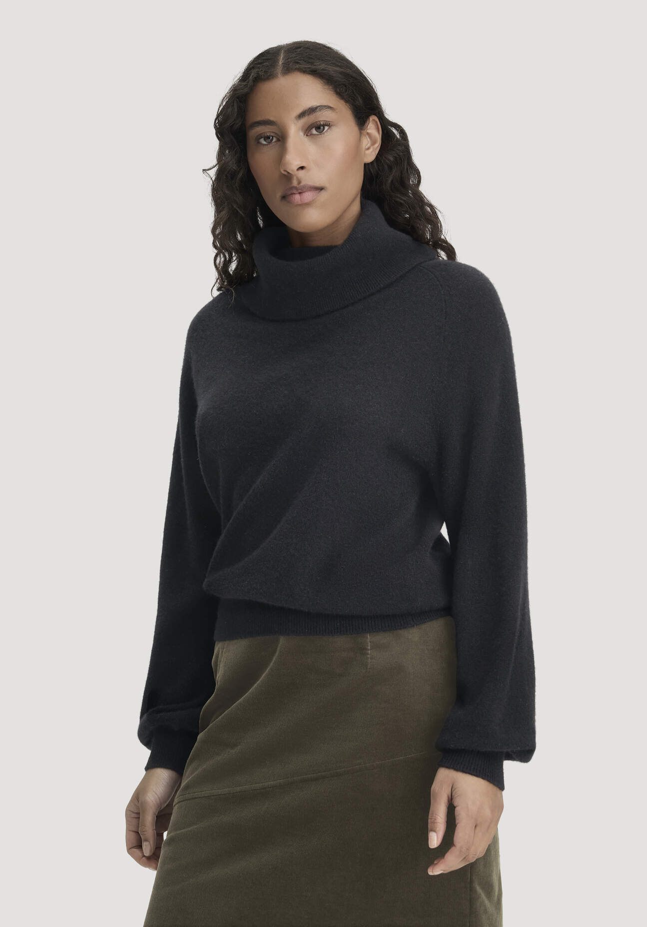 hessnatur Damen Strick-Pullover Relaxed aus Cashmere mit Recyclinganteil - schwarz - Größe S