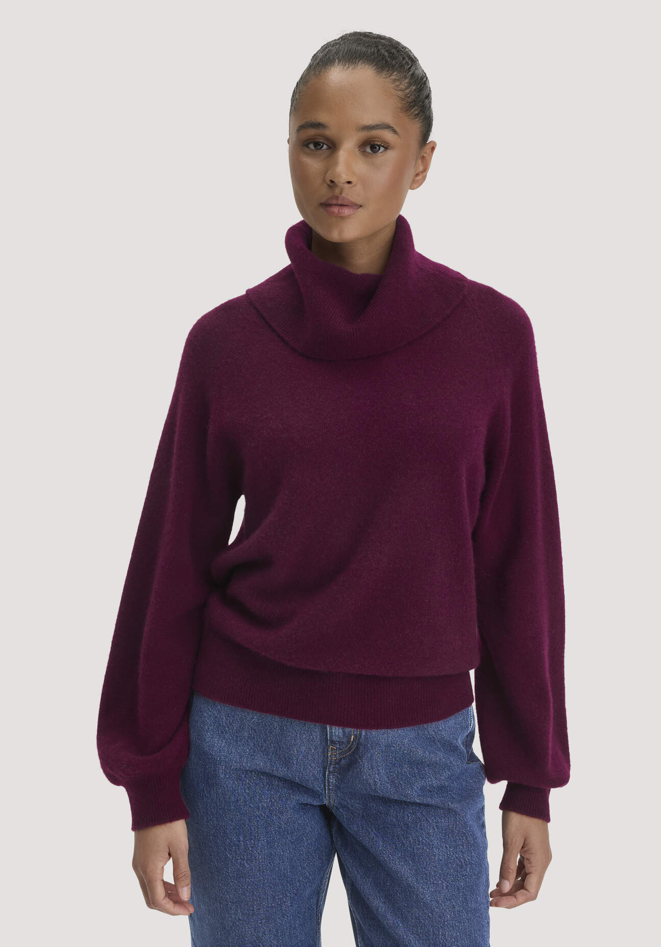 hessnatur Damen Strick-Pullover Relaxed BETTER RECYCLING aus Kaschmir - rot GrösseM