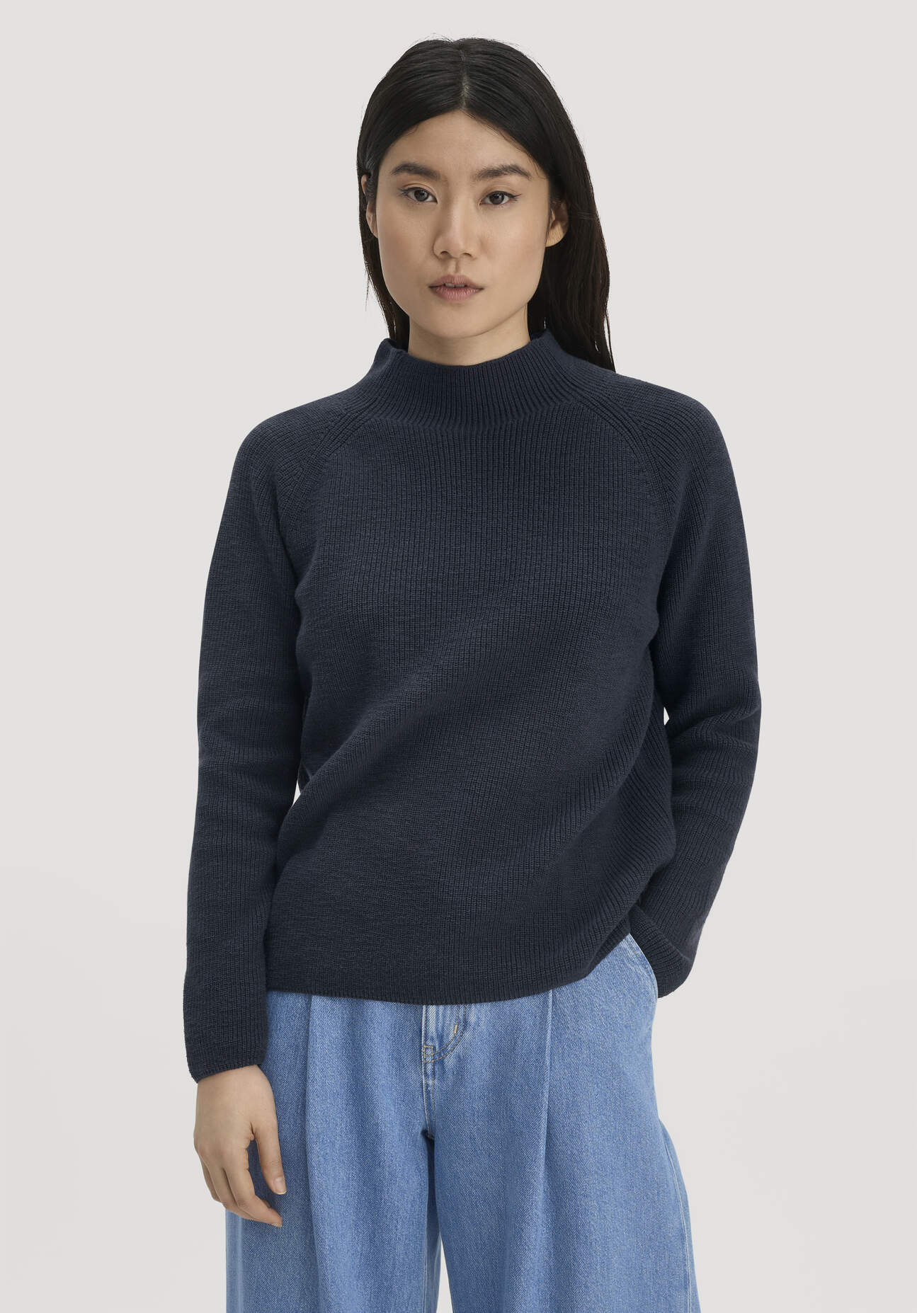 hessnatur Damen Strickpullover Relaxed aus Bio-Baumwolle - blau GrösseL
