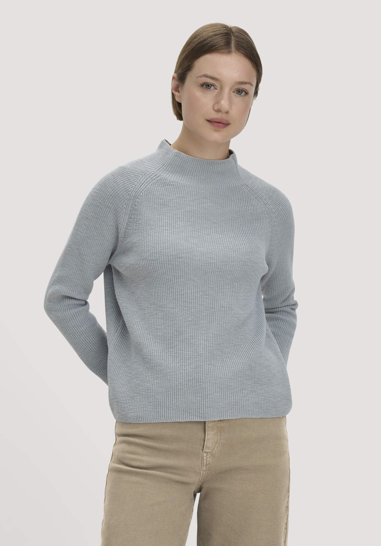 hessnatur Damen Strickpullover Relaxed aus Bio-Baumwolle - blau GrösseL