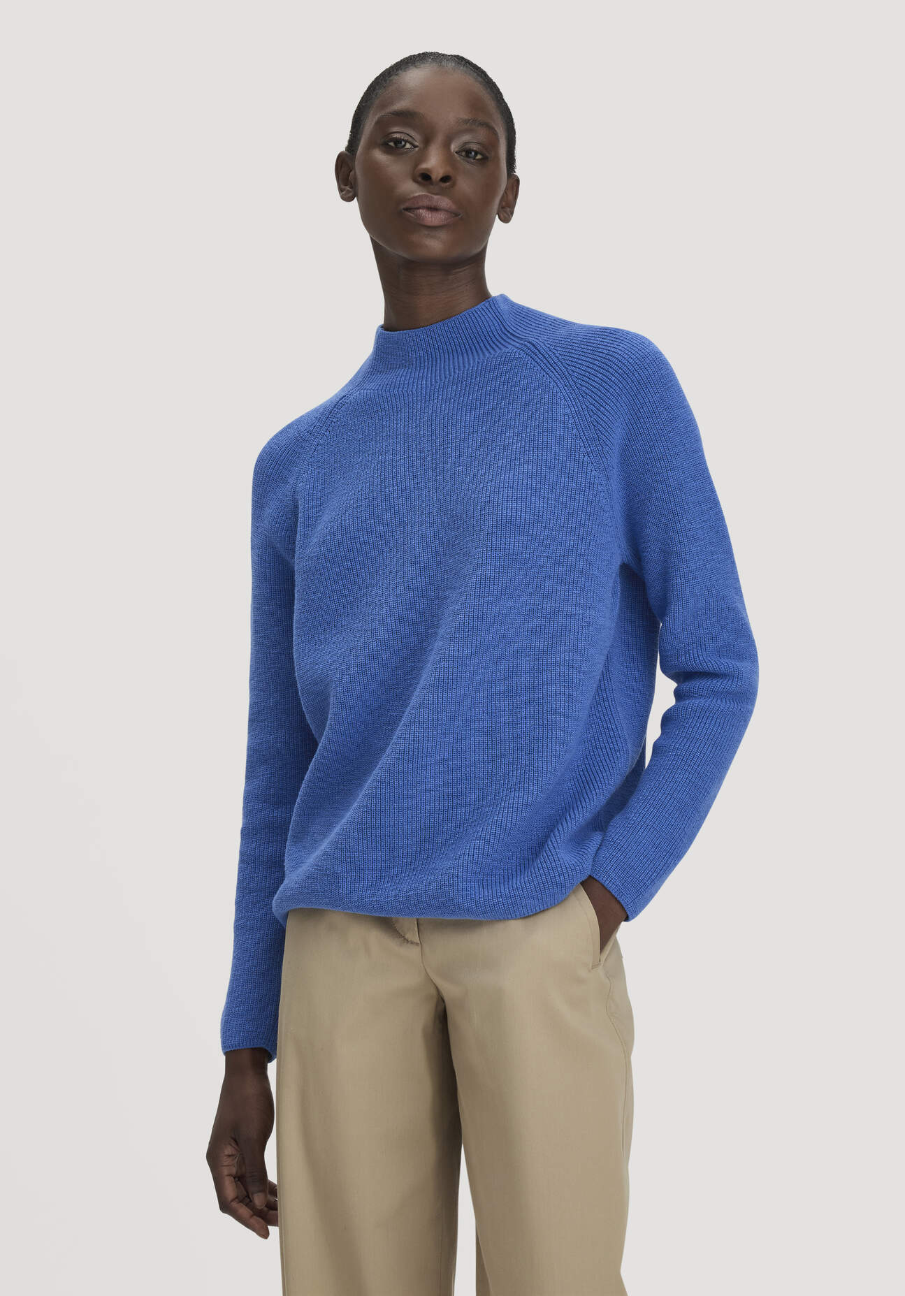 hessnatur Damen Strickpullover Relaxed aus Bio-Baumwolle - blau GrösseL