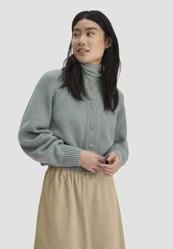 Strick Jacke Relaxed Cropped aus Bio-Merinowolle mit Bio-Baumwolle - 0