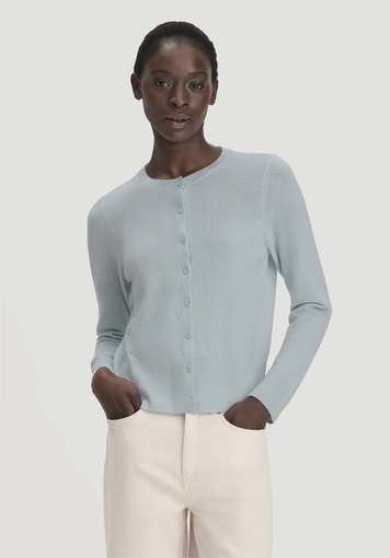 Regular knit jacket made from cashmere with recycled content - 0