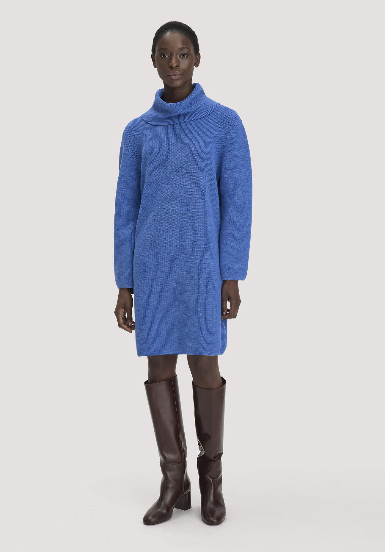 hessnatur Damen Strickkleid Relaxed aus Bio-Baumwolle - blau GrösseXS