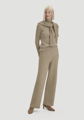 Relaxed knitted trousers made from organic cotton and recycled virgin wool - 0