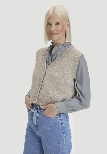 Strickweste Relaxed aus Alpaka und Bio-Baumwolle - 0