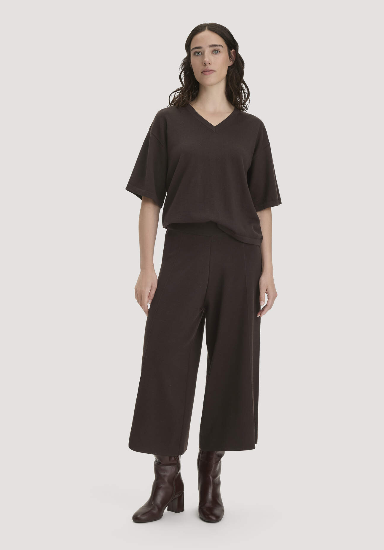 hessnatur Damen Strick-Culotte Relaxed aus Bio-Merinowolle - braun GrösseXL