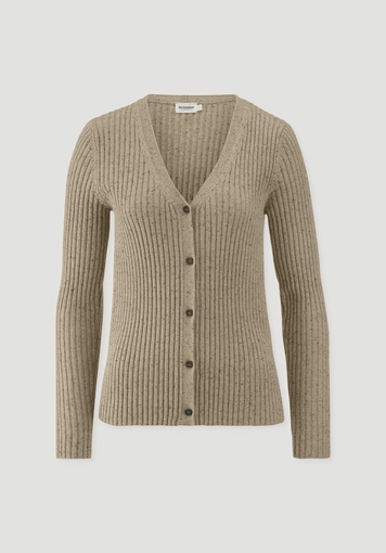 Slim fit cardigan made from organic cotton and recycled virgin wool Slim fit cardigan made from organic cotton and recycled virgin wool