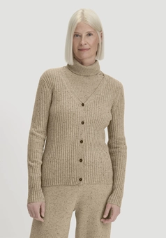 Slim fit cardigan made from organic cotton and recycled virgin wool