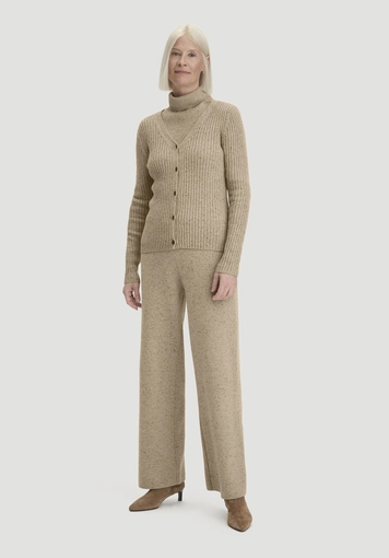 Slim fit cardigan made from organic cotton and recycled virgin wool - 1