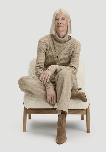 Slim fit cardigan made from organic cotton and recycled virgin wool - 4
