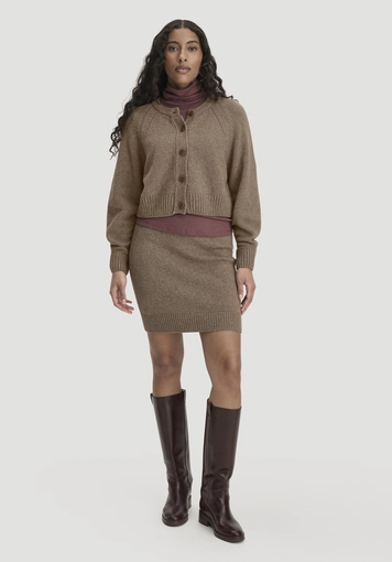 Regular knit skirt made from organic merino wool and organic cotton - 0
