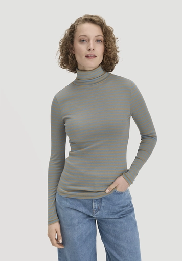Streifen Softrib Longsleeve Fitted aus Bio-Baumwolle und Modal - 0