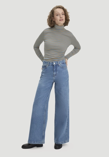 Striped softrib longsleeve fitted made of organic cotton and modal - 1