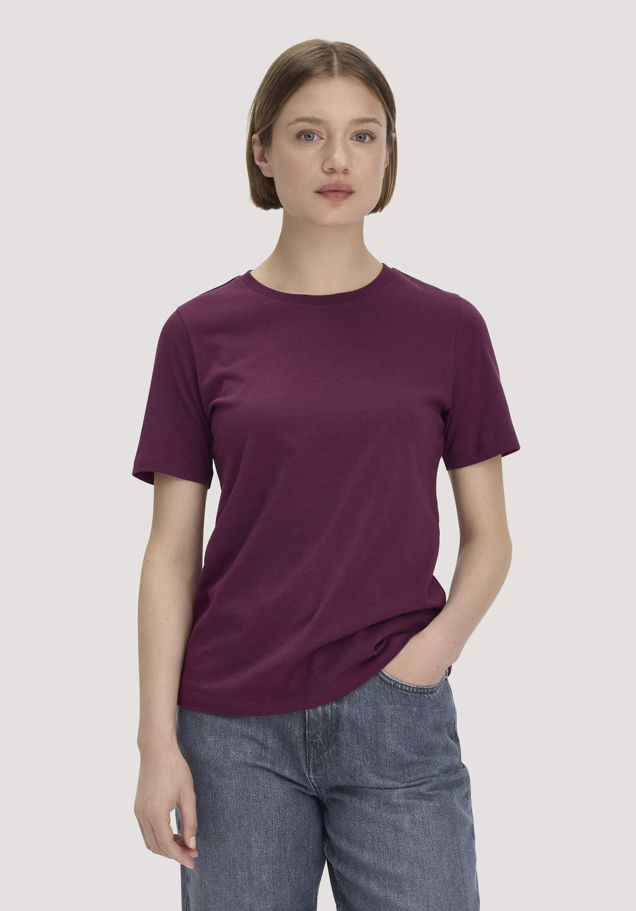 hessnatur Damen T-Shirt Regular aus Regenerative Organic Cotton (ROC) - rot Grösse40