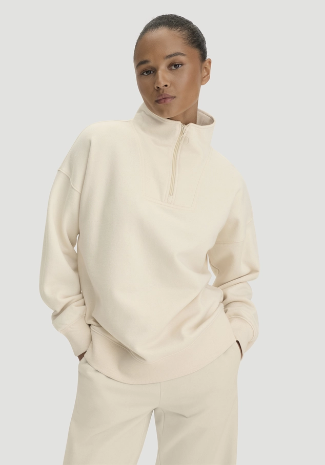 Troyer-Sweatshirt Oversize aus Bio-Baumwolle mit recycelter Baumwolle