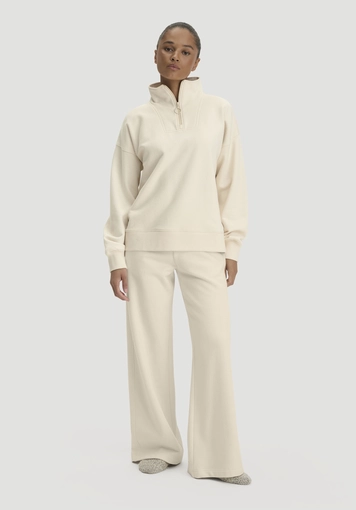 Troyer-Sweatshirt Oversize aus Bio-Baumwolle mit recycelter Baumwolle - 1