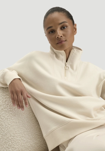 Troyer-Sweatshirt Oversize aus Bio-Baumwolle mit recycelter Baumwolle - 3