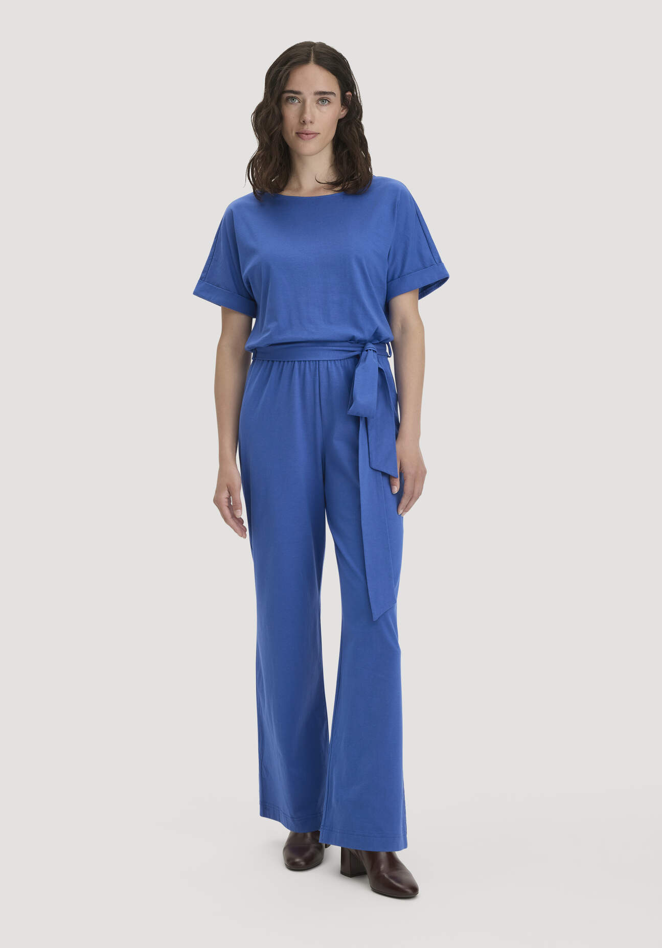 hessnatur Damen Jersey Jumpsuit Regular aus Bio-Baumwolle - blau Grösse44