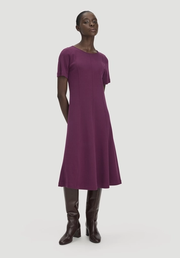 Jersey Kleid Kniebedeckend Slim aus reiner Bio-Baumwolle - 0