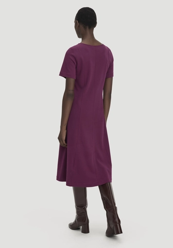 Jersey Kleid Kniebedeckend Slim aus reiner Bio-Baumwolle - 1
