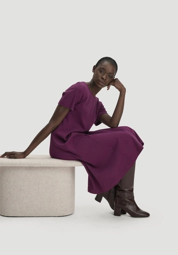 Jersey Kleid Kniebedeckend Slim aus reiner Bio-Baumwolle - 3