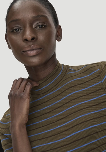 Slubrib striped slim-fit T-shirt made from organic cotton - 3