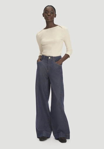 Boatneck Shirt Slim aus Bio-Baumwolle - 1