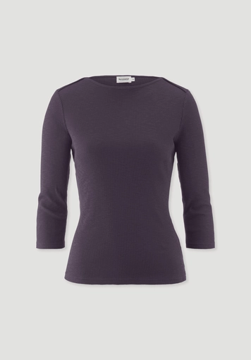 Boatneck Shirt Slim aus Bio-Baumwolle