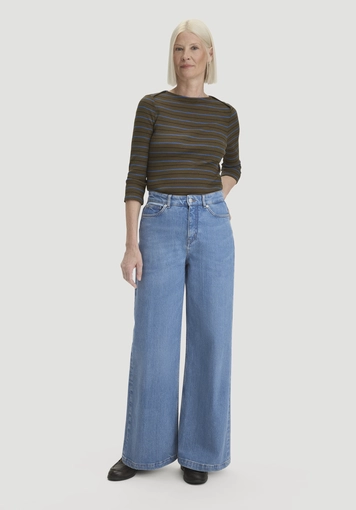Slubrib Streifen Longsleeve Slim aus Bio-Baumwolle - 1