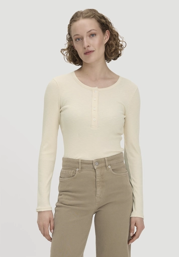Henley Slim long-sleeved shirt made from organic cotton - 0