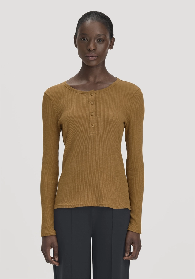 Henley Slim long-sleeved shirt made from organic cotton
