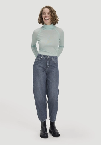 Slim long-sleeved top made from organic virgin wool and TENCEL™ Lyocell - 1