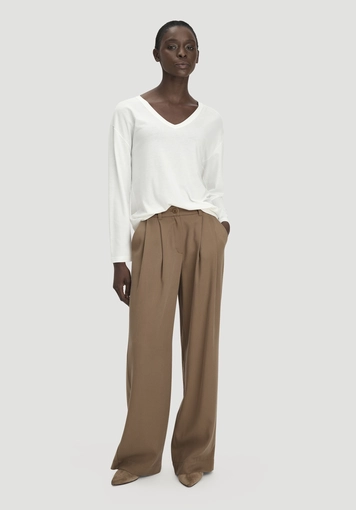 Oversized long-sleeved top made from TENCEL™ Lyocell and organic cotton - 1