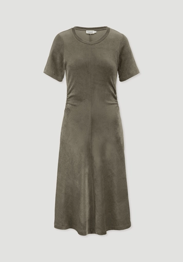 Samt-Jerseykleid kniebedeckend Slim aus TENCEL™ Modal mit Bio-Baumwolle - 4